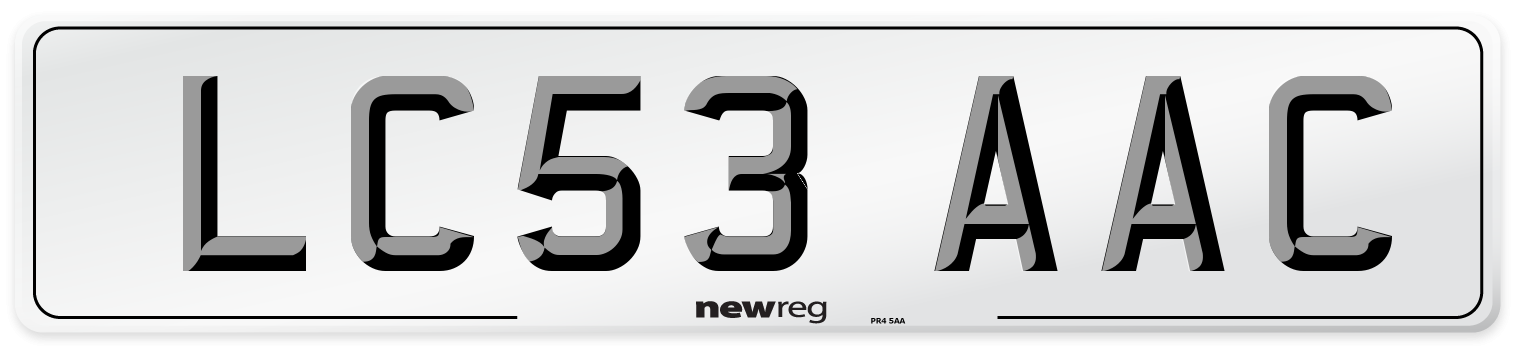 LC53 AAC Number Plate from New Reg